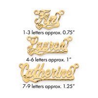 10K Yellow Gold Diamond-cut Heart Name Plate view 1