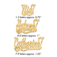 10K Yellow Gold Satin Diamond-cut Heart Name Plate view 1