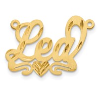 10K Yellow Gold Satin Diamond-cut Heart Name Plate view 2