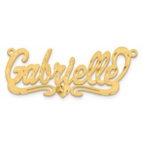 10K Yellow Gold Satin Diamond-cut Heart Name Plate view 5