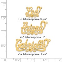 10K Yellow Gold Satin Diamond-cut Heart Name Plate view 3