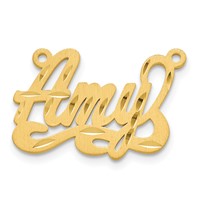 10K Yellow Gold Satin Diamond-cut Name Plate view 2