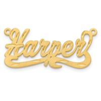 10K Yellow Gold Satin Diamond-cut Name Plate view 4