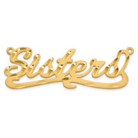 10K Yellow Gold Satin Diamond-cut Name Plate view 5