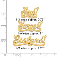 10K Yellow Gold Satin Diamond-cut Name Plate view 3
