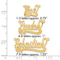 10K Yellow Gold Satin Diamond-cut Heart Name Plate view 3
