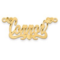 10K Yellow Gold Satin Diamond-cut Hearts Name Plate view 4