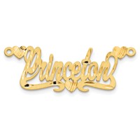 10K Yellow Gold Satin Diamond-cut Hearts Name Plate view 5