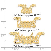 10K Yellow Gold Satin Diamond-cut Hearts Name Plate view 3