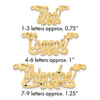 10K Yellow Gold Satin Diamond-cut Hearts Name Plate view 1