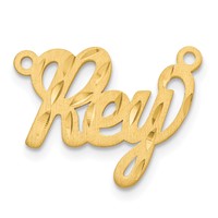 10K Yellow Gold Satin Diamond-cut Name Plate view 2