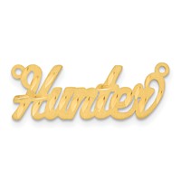 10K Yellow Gold Satin Diamond-cut Name Plate view 4