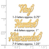 10K Yellow Gold Satin Diamond-cut Name Plate view 3