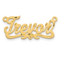 10K Yellow Gold Satin Diamond-cut Heart Name Plate view 4