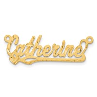 10K Yellow Gold Satin Diamond-cut Heart Name Plate view 5