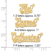 10K Yellow Gold Satin Diamond-cut Heart Name Plate view 3