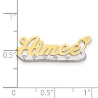 10K Two-tone 3D Diamond Name Plate view 2