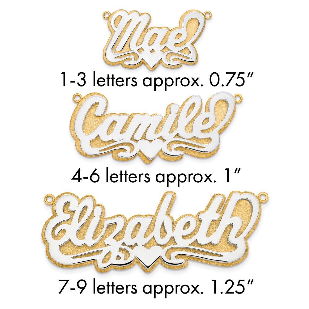 10K 3D Two-tone Polished Name Plate