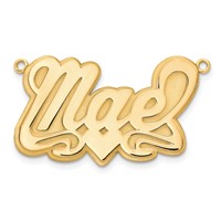 10K Yellow Gold 3D Polished Heart Name Plate view 2