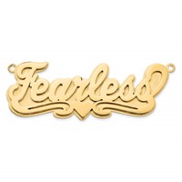 10K Yellow Gold 3D Polished Heart Name Plate view 5