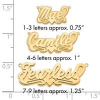 10K Yellow Gold 3D Polished Heart Name Plate view 3