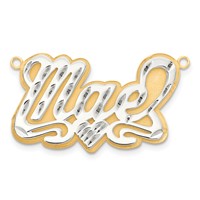 10K 3D Two-tone Diamond-cut Name Plate view 2