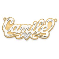 10K 3D Two-tone Diamond-cut Name Plate view 3