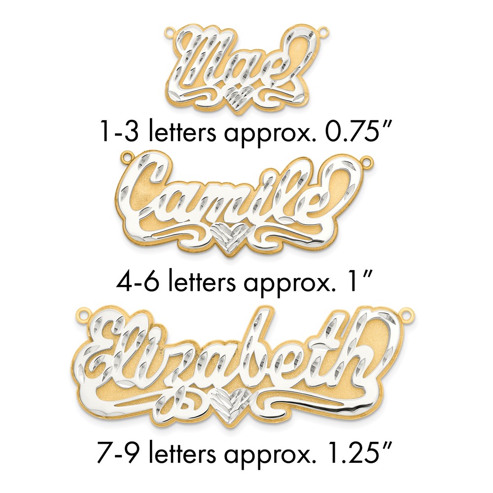 10K 3D Two-tone Diamond-cut Name Plate