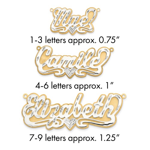 10K 3D Two-tone Diamond-cut Name Plate