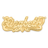 10K Yellow Gold 3D Diamond-cut Heart Name Plate view 5