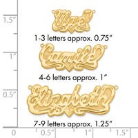 10K Yellow Gold 3D Diamond-cut Heart Name Plate view 3