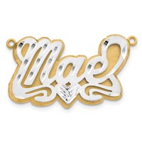 10K 3D Two-tone Satin Diamond-cut Name Plate view 2