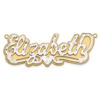 10K 3D Two-tone Satin Diamond-cut Name Plate view 4