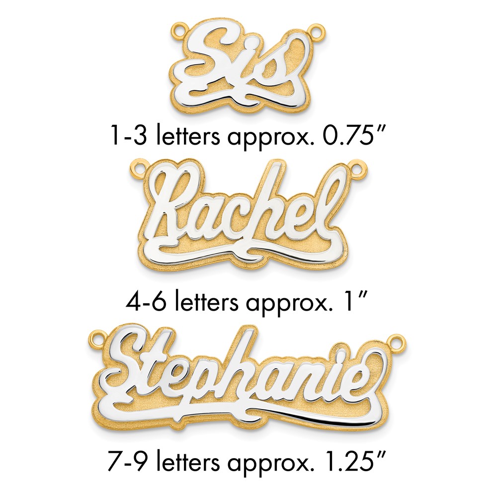 10K 3D Two-tone Polished Name Plate