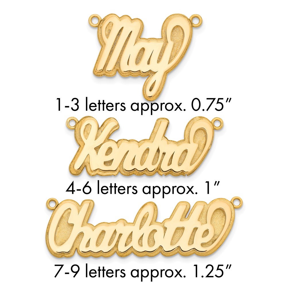 10K Yellow Gold 3D Polished Name Plate