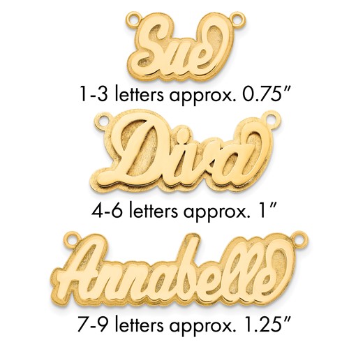 10K Yellow Gold Polished 3D Name Plate