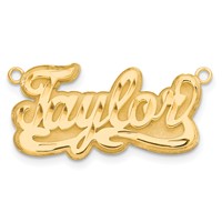 10K Yellow Gold 3D Diamond-cut Name Plate view 4