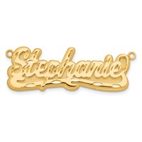 10K Yellow Gold 3D Diamond-cut Name Plate view 5