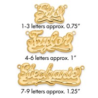 10K Yellow Gold 3D Diamond-cut Name Plate view 1