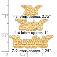 10K Yellow Gold 3D Diamond-cut Hearts Name Plate view 3