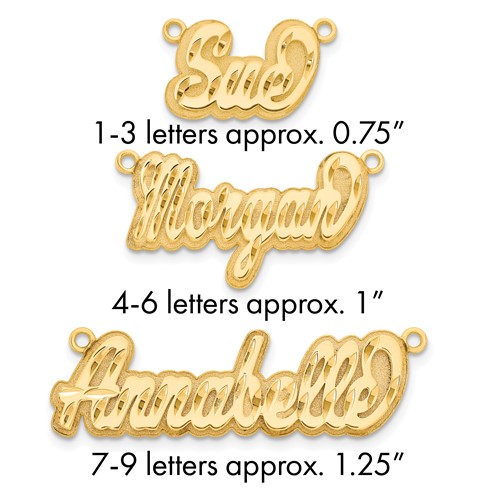 10 Kk Yellow Gold 3D Diamond-cut Name Plate
