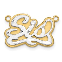 10K 3D Two-tone Satin Diamond-cut Name Plate view 2