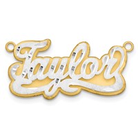 10K 3D Two-tone Satin Diamond-cut Name Plate view 3