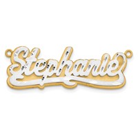 10K 3D Two-tone Satin Diamond-cut Name Plate view 4
