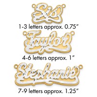 10K 3D Two-tone Satin Diamond-cut Name Plate view 1