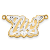 10K 3D Two-tone Satin Diamond-cut Name Plate view 2