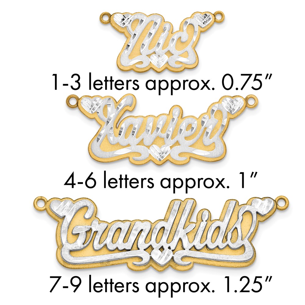 10K 3D Two-tone Satin Diamond-cut Name Plate