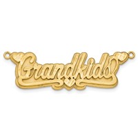 10K Yellow Gold 3D Satin Diamond-cut Hearts Name Plate view 5