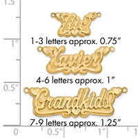 10K Yellow Gold 3D Satin Diamond-cut Hearts Name Plate view 3