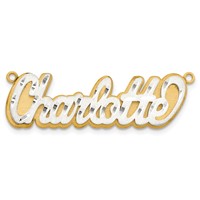 10K 3D Two-tone Satin Diamond-cut Name Plate view 4